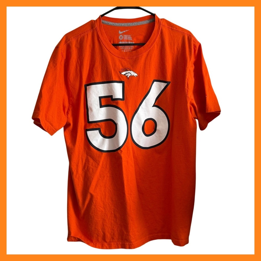 Nike Denver Broncos Shane Ray 56 NFL T-Shirt Mens XL Orange Crew Neck Cotton
